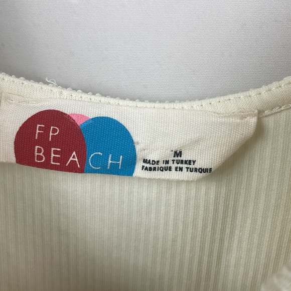 FREE PEOPLE BEACH Olivia Ribbed Knit Cutout Mini Sleeveless Dress size medium - Picture 6 of 7